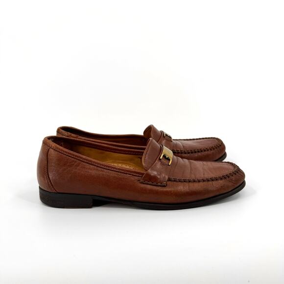 Vintage 80s Bally Italian Brown Leather Ruvera Gold Bit Loafers main image 10
